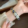 Hollowed Floral Chinese Flower Bangle Enamel Women's Hand Bracelet Vintage Cloisonne Bangle  Ladies
