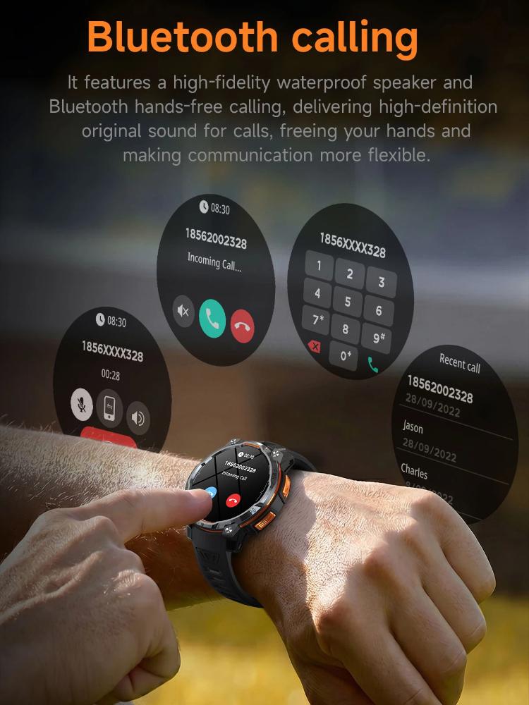 Bluetooth Calling Smartwatch, Offline Maps, GPT, 1200mAh Battery