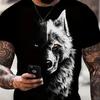 Summer Men's T-shirt Animal Wolf 3d Printed Round Neck Fashion Streetwear Casual Short Sleeve Top Tees Oversized Men Clothing