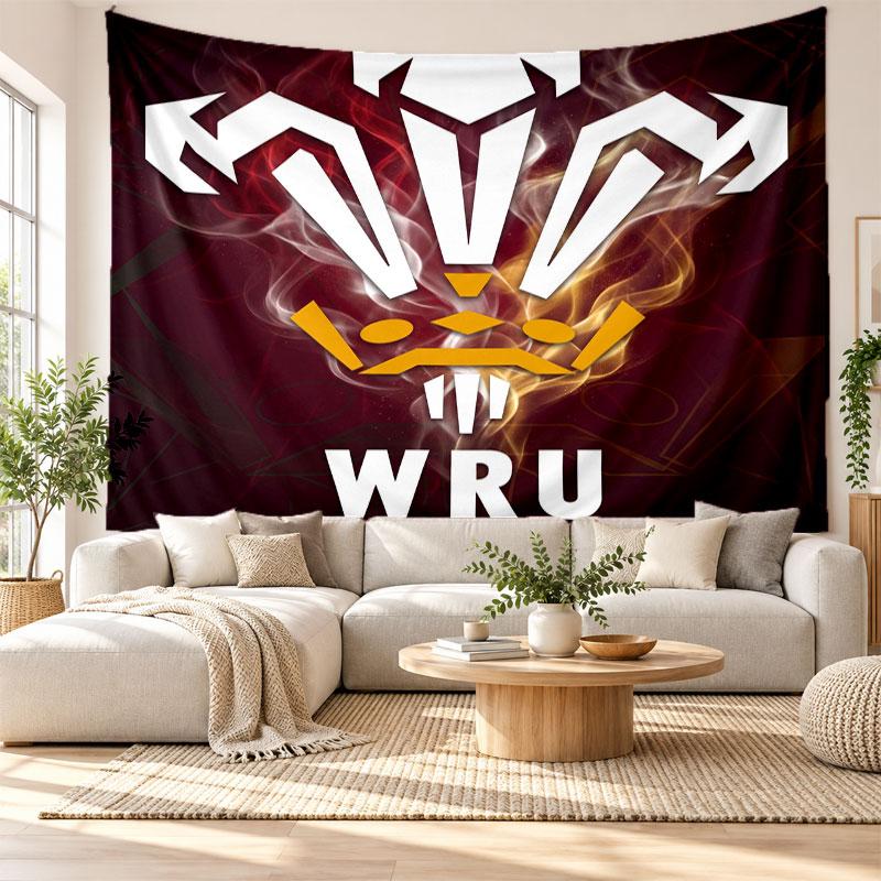 Wales Rugby Wall Tapestry, Soft Fabric Wall Hanging, Decorative Backdrop For Bedroom Home Wall Art