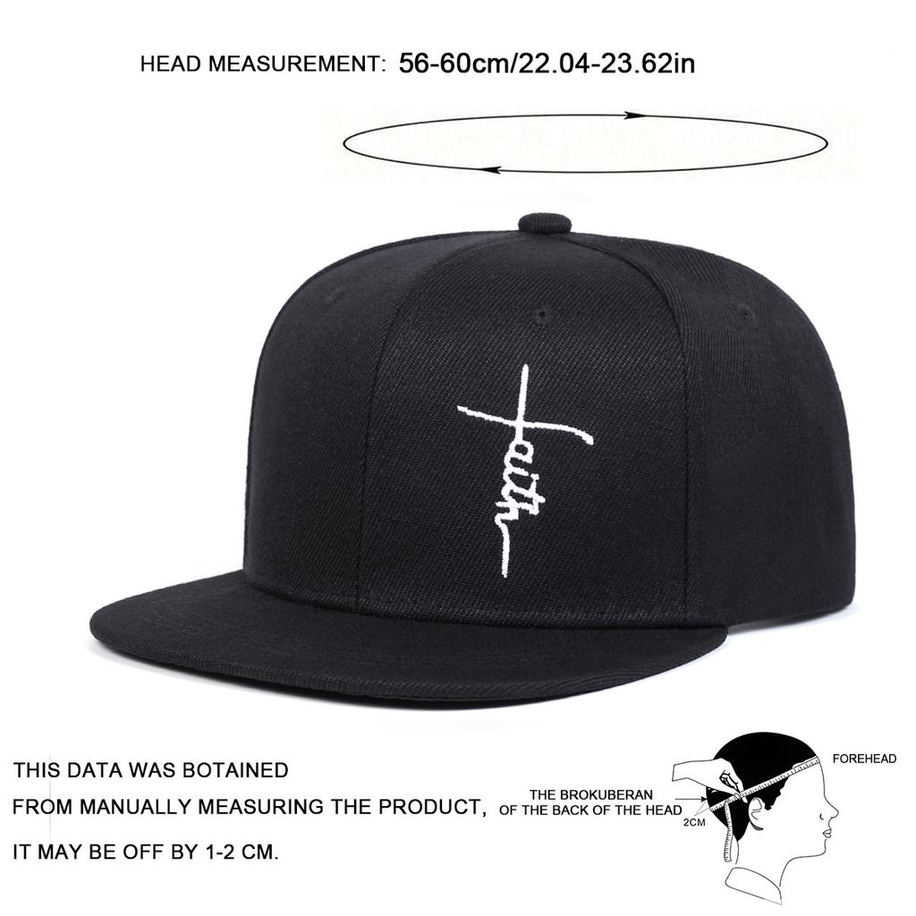 Letter Faith Cross Embroidery Baseball Cap Outdoor Sports Basketball Hat Fashion Snapback Caps Punk Hats Golf Hat