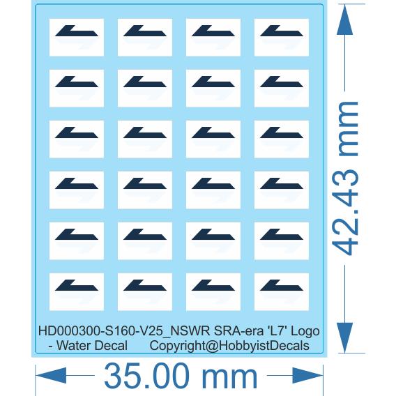 NSWR SRA-era 'L7' Logos - HO (1/87) N (1/160) - Water Decal