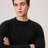 Shanshan Men's 100% Merino Wool Jacquard Round Neck Sweater