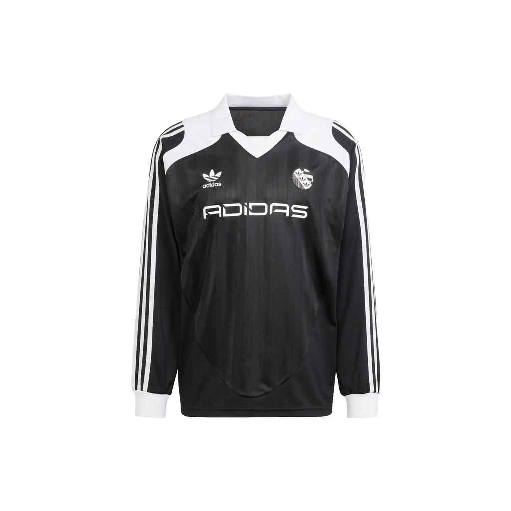 adidas Мужские футбольные майки с длинным рукавом и v-образным вырезом Originals Trefoil Logo, черные IW3642