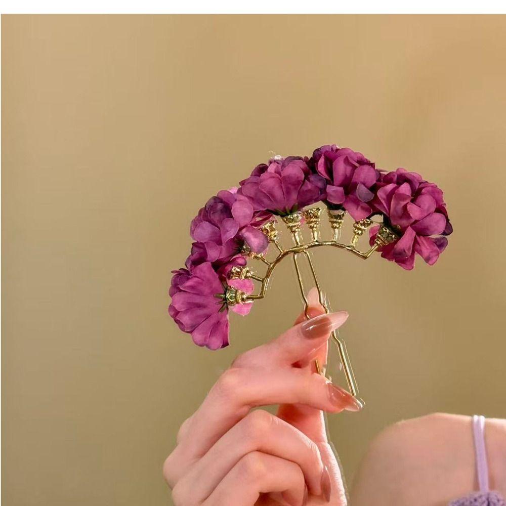 Sweet Flower Hair Stick Bohemian Bride Hair Accessories Chinese Style Side Clip  Bridesmaid