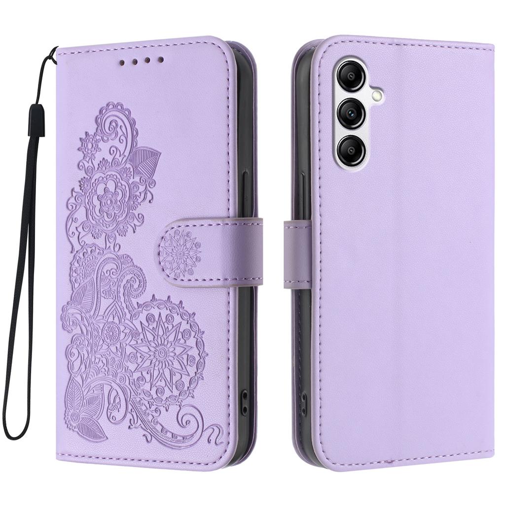 Для Samsung Galaxy A14 4G/Galaxy A14 5G чехлы для телефонов Mandala Flower кожаный кошелек мобильный чехол с ремешком