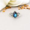 925 Sterling Silver Labradorite Oval Shape Gemstone Ring For Women