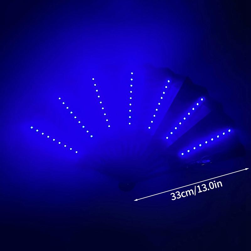 LED Wedding Hand Fans Dance Fan for Women Custom Wedding Fan Folding Hand Fan for Women Glow Fan Glow In Dark Abanicos Para Boda