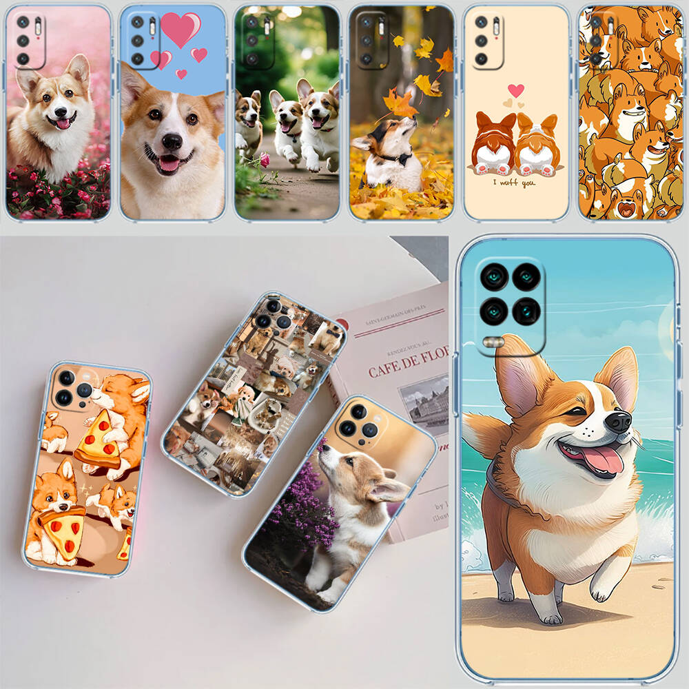 Cute Corgi dog Phone Case for Motorola G14 G15 G24 G30 G31 G32 G34 G41 G42 G51 G52 G50 G60S G60 G62 G72 G71 G73 G84 G85 G200 E32