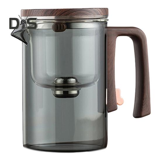 Стеклянный чайник для заваривания 520/720/900 мл с заварочным устройством, деревянной ручкой, термостойким носиком без подтеков, водоотделительным чайником, легко чистящимся для холодной воды
