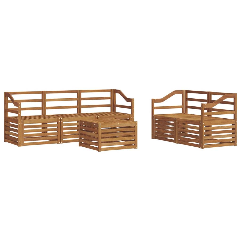 Outdoor Sofa Set 6 pcs Natural Solid Acacia Wood