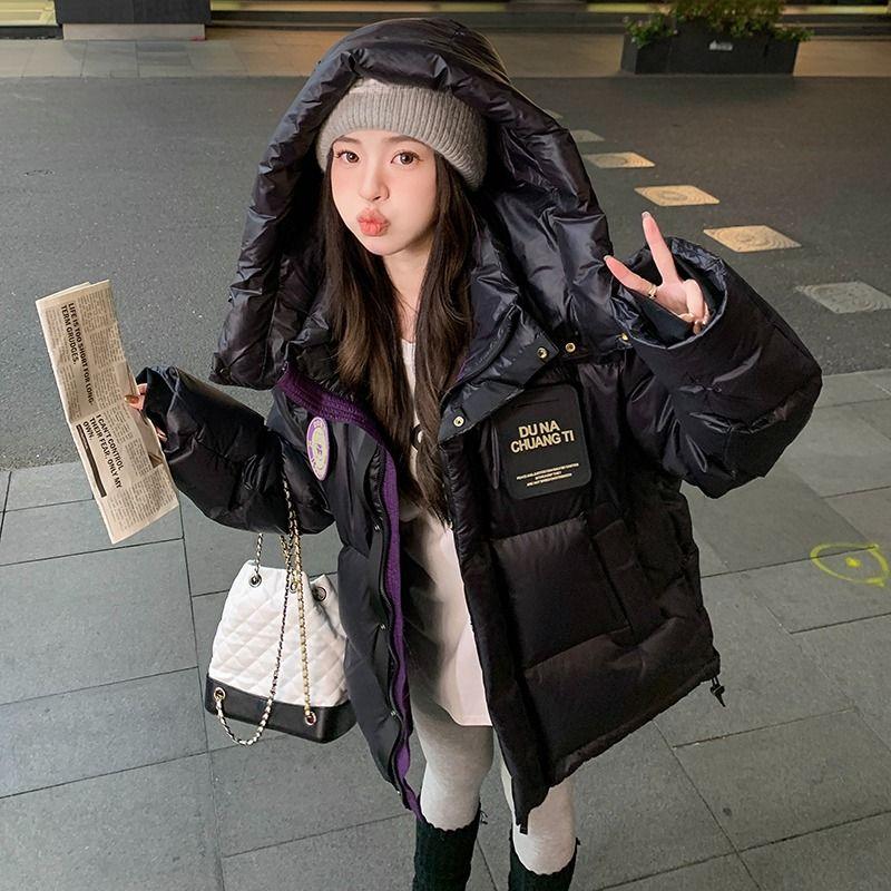 Черное модное пальто-хлеб для женщин, толстое и свободное для зимы