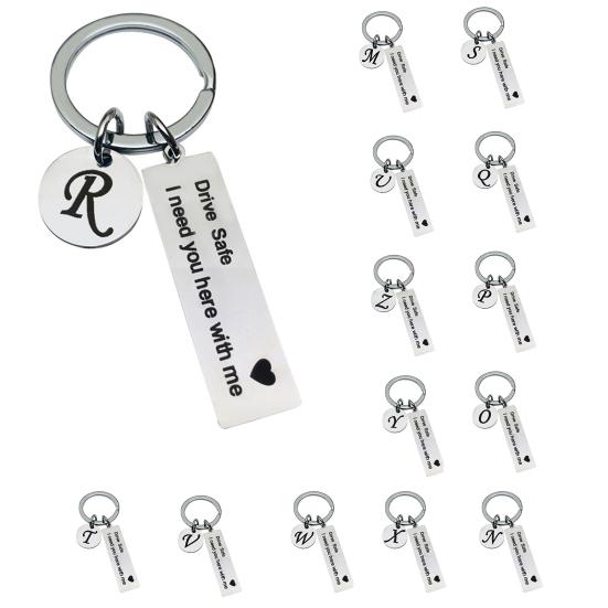 Буквенный узор, подарки ко Дню отца, безопасный брелок из нержавеющей стали