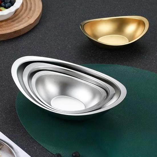 Modern Heat-resistant Reusable 3 Sizes Large Capacity Stainless Steel Tray Kitchen Supplies Salad Bowl