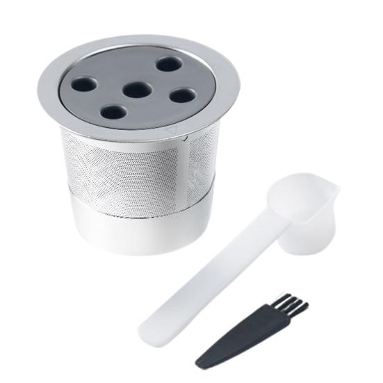 Reusable Espresso Coffee Capsule for Keurig Refillable Coffee Pods with Spoon Brush Coffee Filters Stainless Steel Coffee Capsule Refill Tool