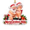 Christmas Ornament Funny Couple Hanging Pendant 2D for Holiday Decor