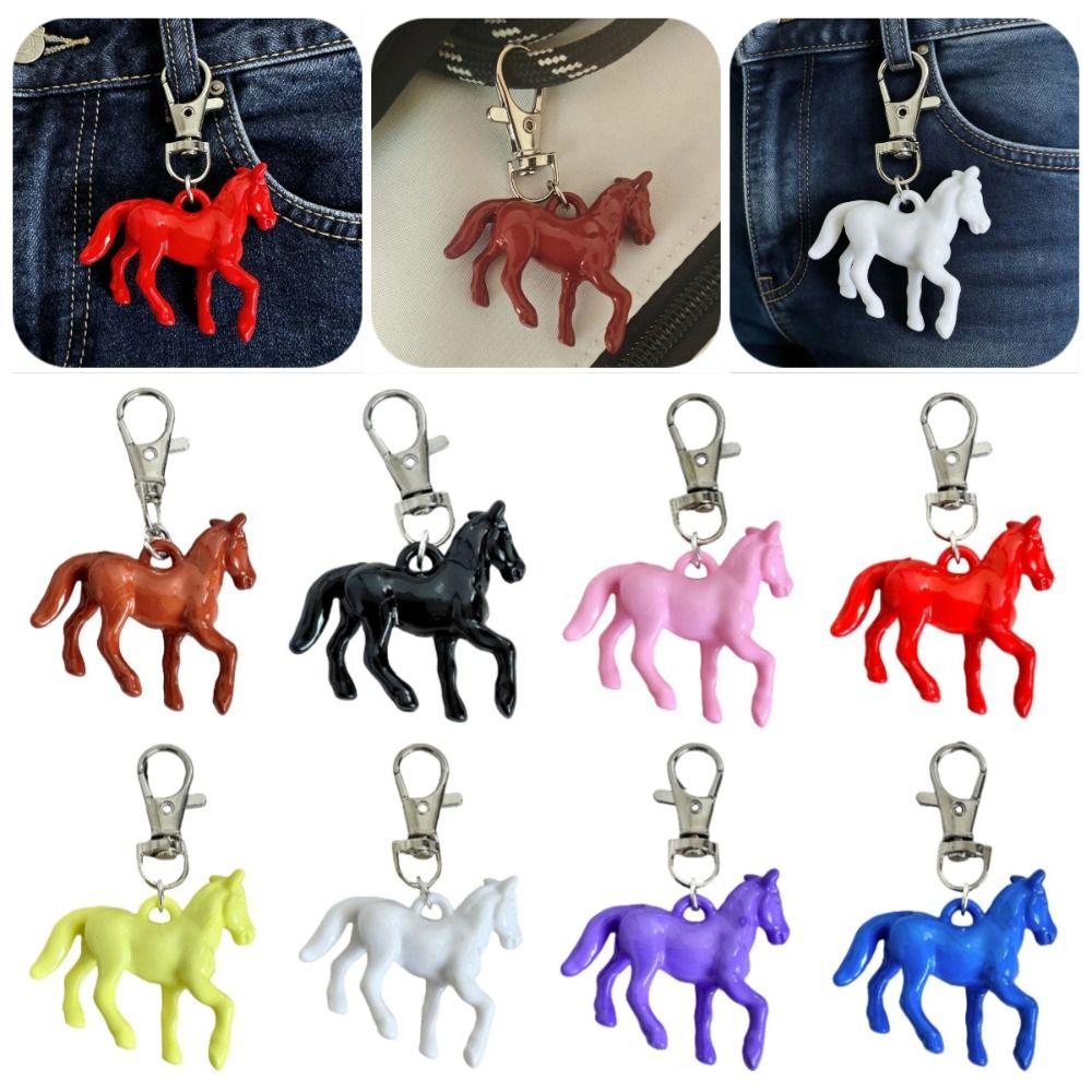 Cartoon Animal Key Ring Mini Zodiac Horse Keychain Backpack Pendant for Women Men