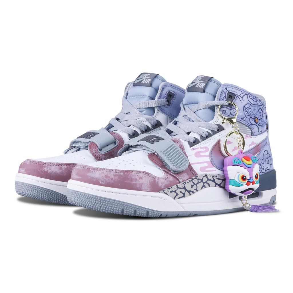 Jordan Legacy 312 Высокие Винтажные Баскетбольные Кроссовки Мужские Белый Синий Фиолетовый AV3922-002(Команда211-)