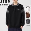 Мужской пуловер JEEP SPIRIT с воротником поло на молнии до середины