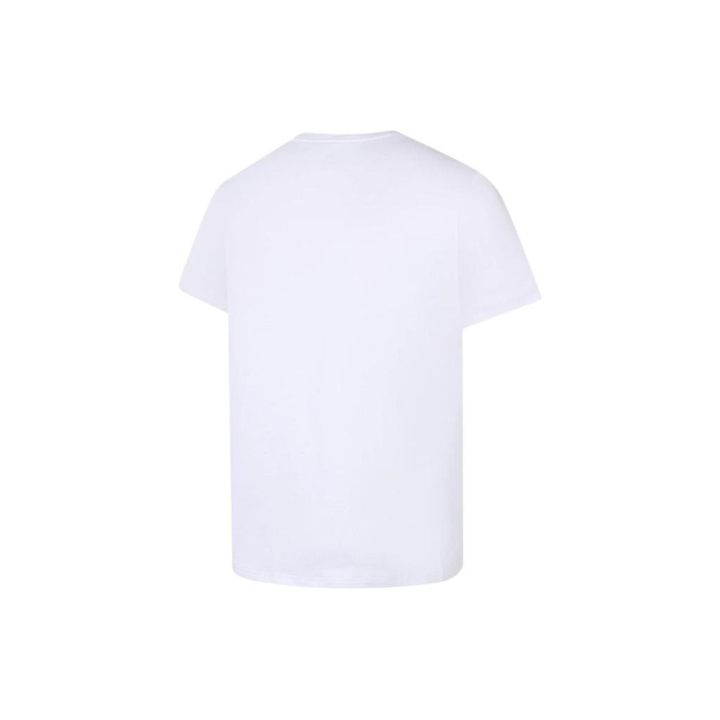 Li-Ning Быстросохнущая однотонная футболка с круглым вырезом, мужские топы, белая ATSS069-11