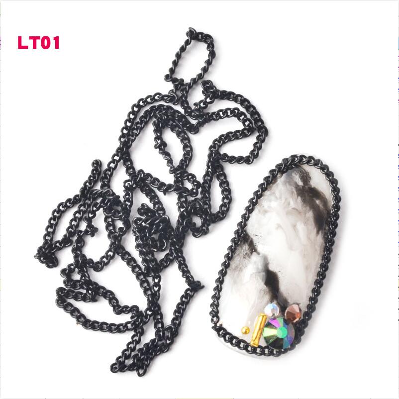 Ultra-Fine Nail Art Chain Metal Chain Zipper Nail Jewelry Nail Art Decoration 12 Colors