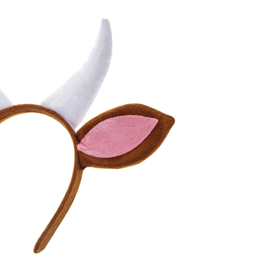 Soft Goat Lamb Headband Horn Animal Ears Hair Hoop for Kids Shows Fluffy Animal Hairbands Cartoon Costume
