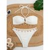 Сексуальное бикини с подвеской в виде ракушки, шейный ремешок, однотонный купальник, женское бикини, новый стиль, женский купальник