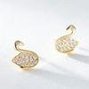 Women's Korean Versatile Earrings Swan Earrings Cute for Girlfriend