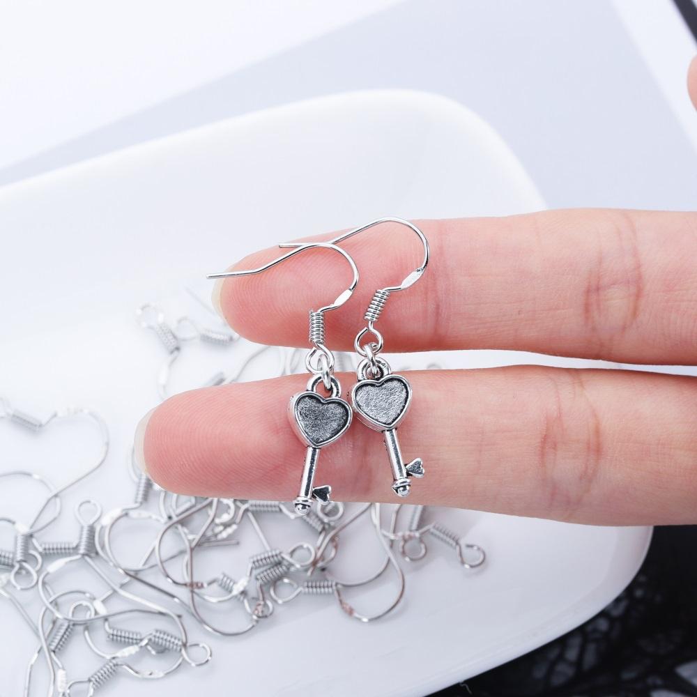 50Pcs/bag Silver Earring Hooks Earring Making Accessories Earrings Parts French Wire Hooks Hypo-Allergenic Jewelry Findings DIY