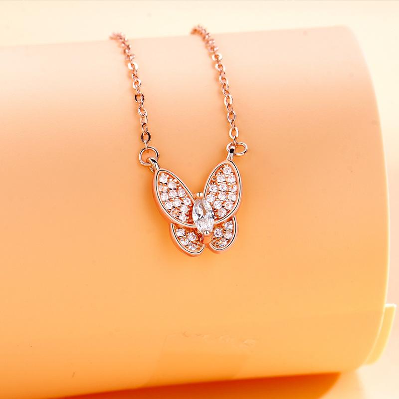 Ожерелье-бант Супер Фея Девушка Ветер Бриллиантовая Сверкающая Милая Ключичная Цепочка Летние Универсальные Украшения