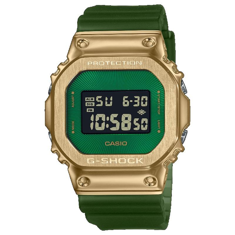 Casio Мужские часы G-SHOCK из нержавеющей стали, водонепроницаемость 200 м, ударопрочность, будильник, кварцевые часы GM-5600CL-3
