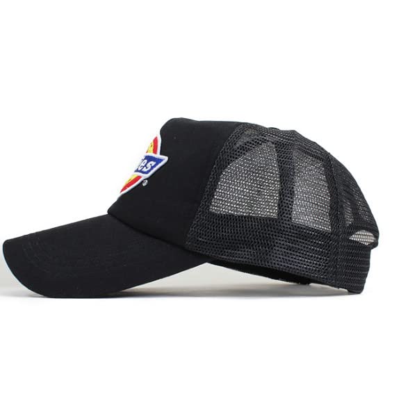 Dickies Standard Mesh Cap for Men and Women, Popular and Trendy, Perfect Father's Day Gift (Standard (Black with Color Logo)) Free Size