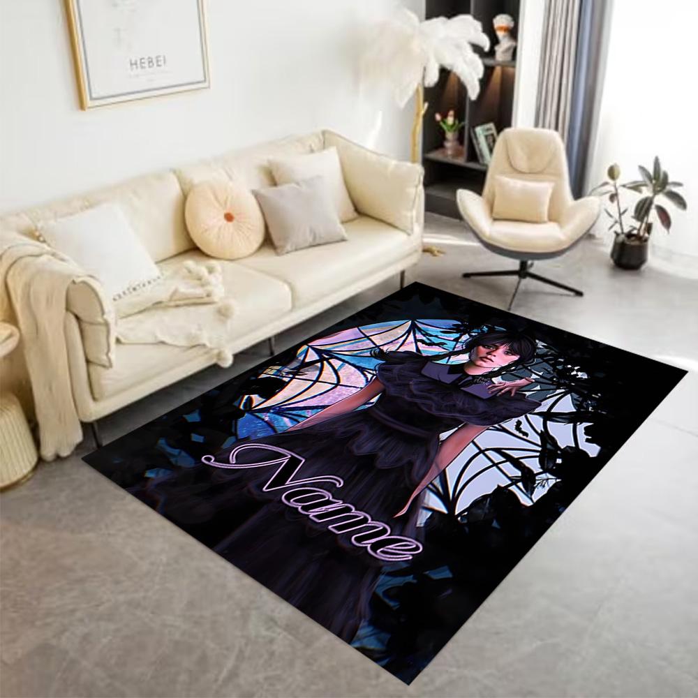 Gothic Fantasy Portrait Customize Your Name Floor Mat Perfect for Game Room Hallway Study room Dining Room Anti-slip Rug Anime Office Decor