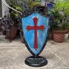 Templar Crusader Cross Shield Handcrafted Medieval Knight Shield for LARP, Cosplay, Reenactment Wall Display Armor Prop