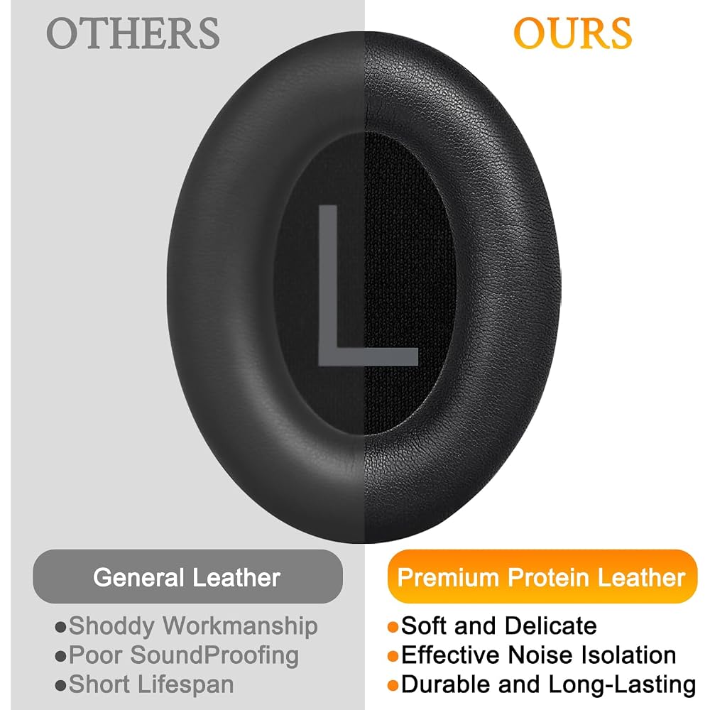 Soulwit Ear Pads for Bose QC45 QC SE QC Wireless Replacement Cushions Black