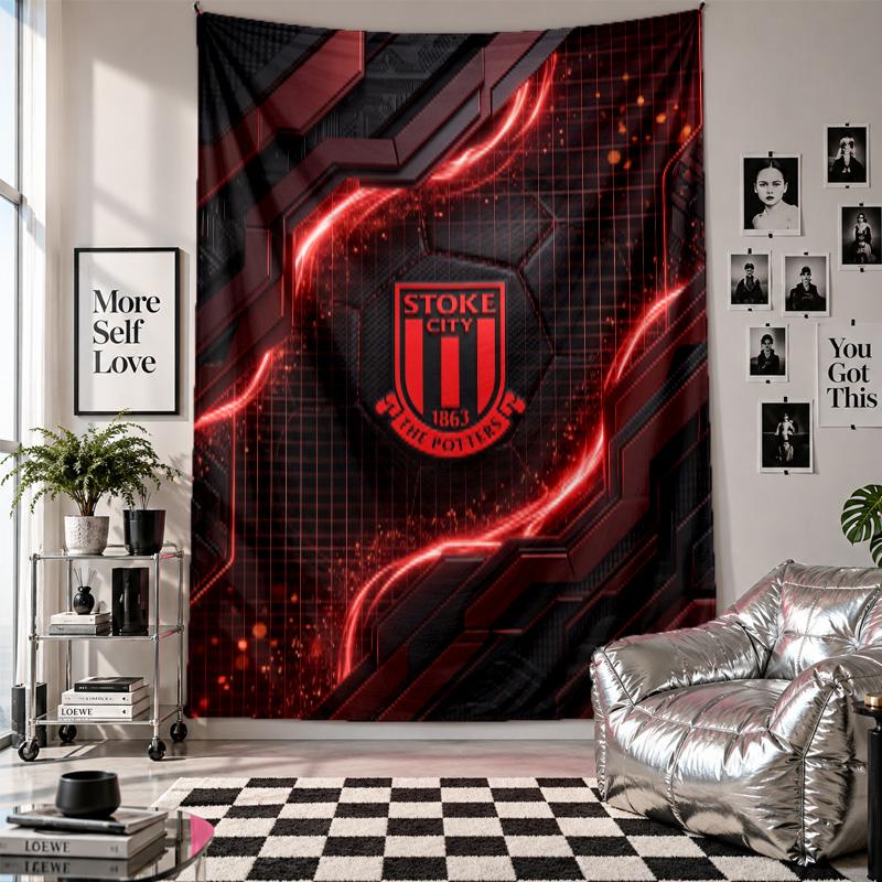 Stoke City Football Wall Tapestry Home Decor Wall Hanging Cloth for Bedroom Living Room Background