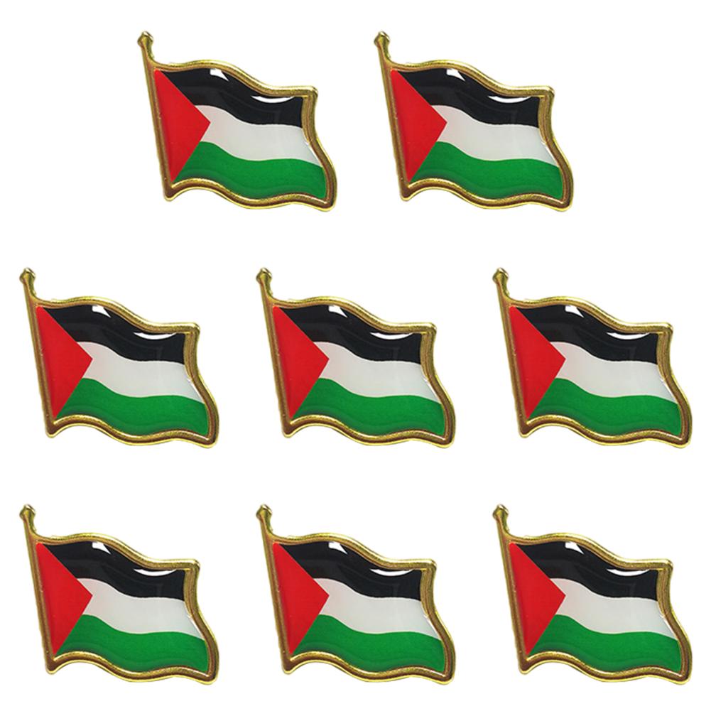 1-20PCS Palestine Flag Pin Badge Stainless Steel Palestineflag Pin Lapel Badge Palestine National Enamel Brooch Badge Armband