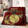 Marine Corps emblem digital-printed polyester Bedroom velvet flannel cover blanket Fleece soft sofa cover blankets for beds