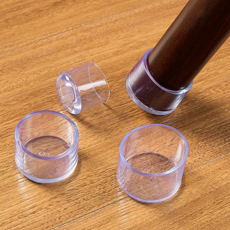 16 шт. нескользящие прозрачные покрытия для стола круглые / квадратные резиновые напольные протекторы колпачки для ножек стульев домашний декор