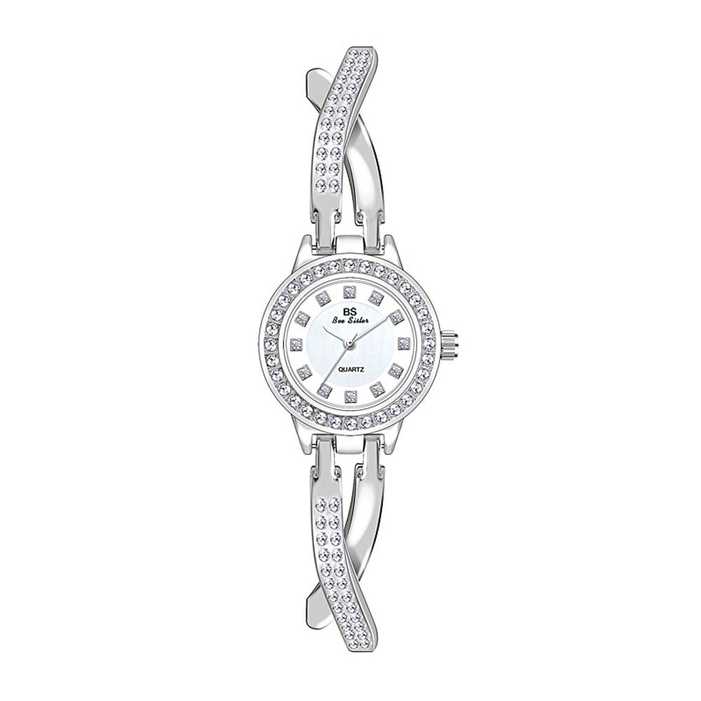 BS Women's Quartz Wristwatch Butterfly-Style Bracelet Watch with Full Diamond Setting watch for woman ladies watch reloj FA1531