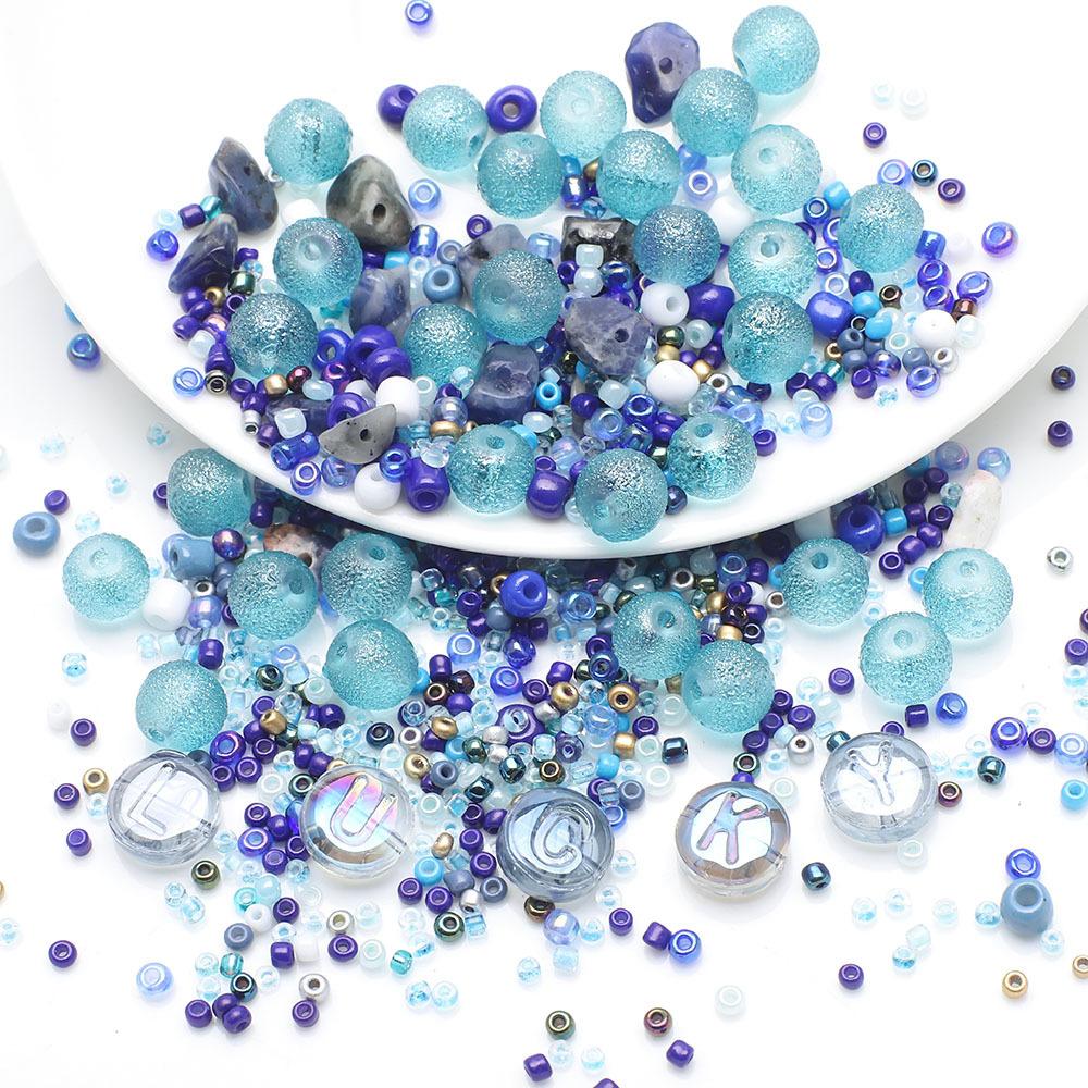LUCKY буква круглая бусина просо бусина стеклянный хрустальный бусина комбинация набор DIY цепочка для мобильного телефона бижутерия бисерный материал сумка