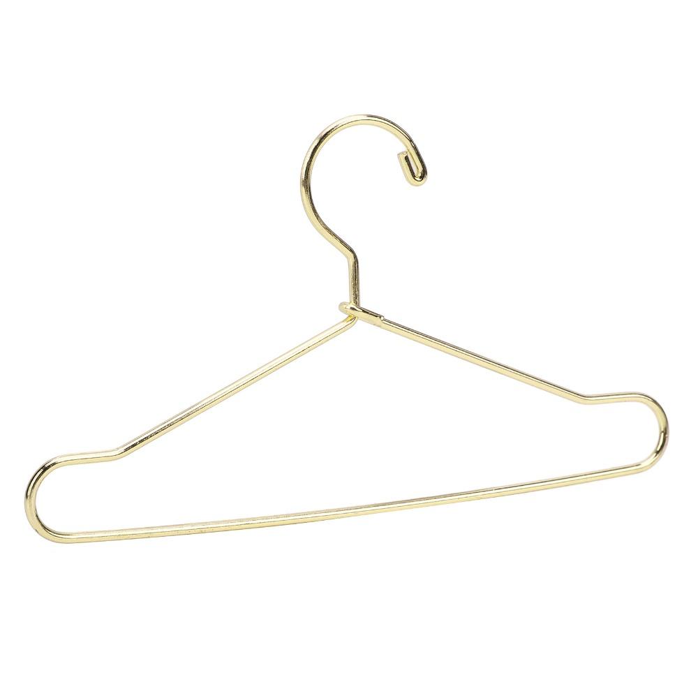 10pcs Stainless Steel Doll House Clothes Hanger Gold Doll Garment Hanger Wardrobe Storage