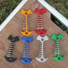 8pcs Stainless Steel Deck Nails with Spring Buckle, Fish Bone Design for Secure Binding, Suitable for Outdoor Camping and Hiking