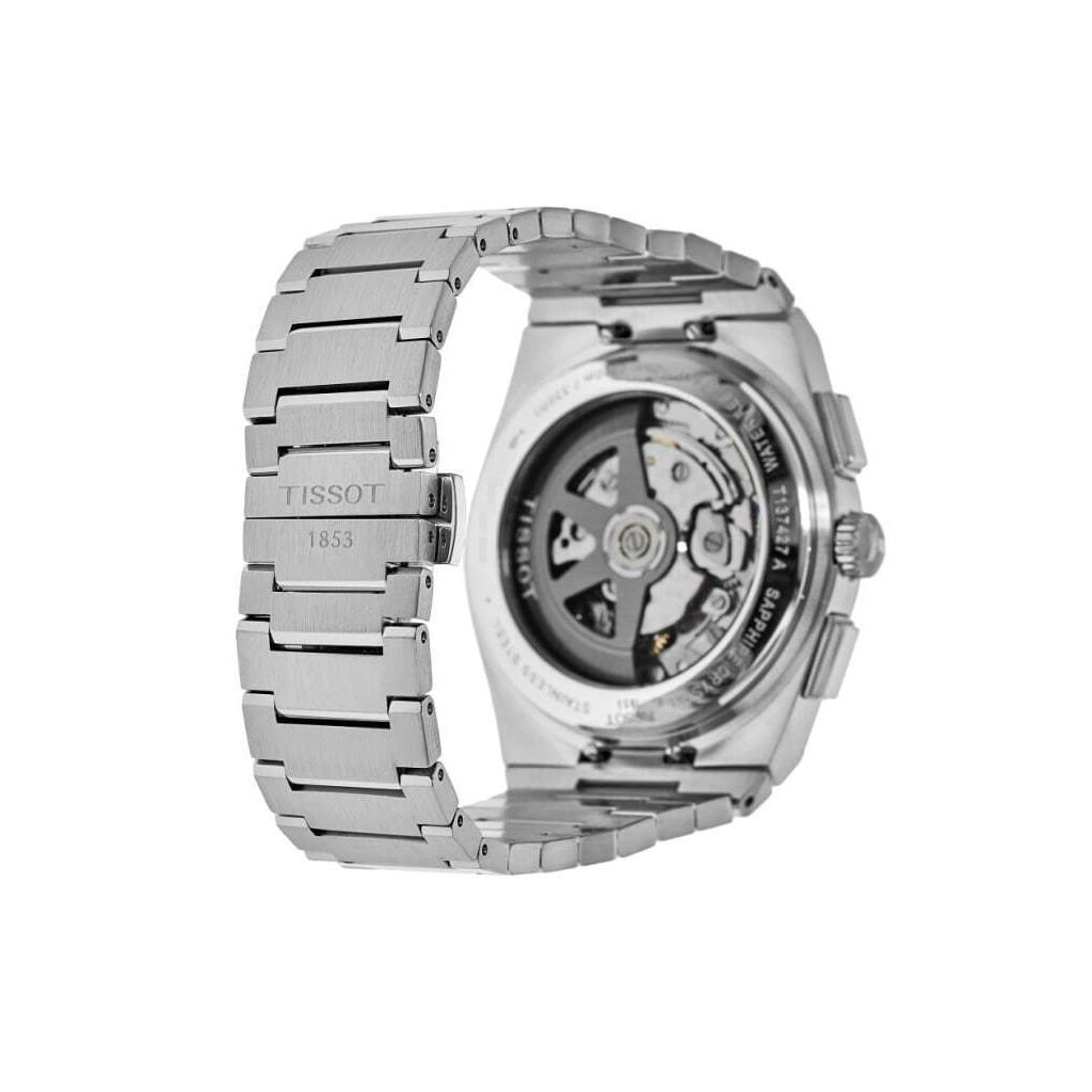 Tissot PRX T-Classic Chronograph с белым циферблатом Автоматические мужские часы T137.427.11.011.01 100M