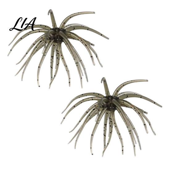 Bionic Soft Bait 2Pcs Sea Urchin Lure, 11cm/10g Floating Topwater Artificial Bait, Fuzzy Lure for Freshwater Saltwater Fishing Tear Resistant Baits