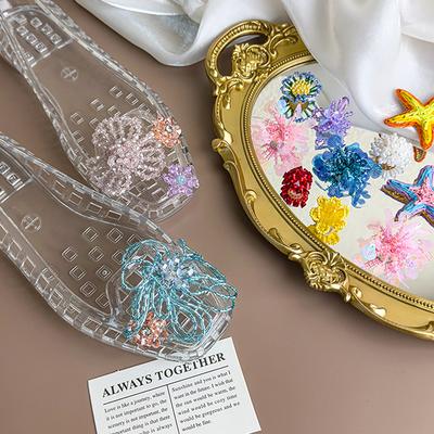 Туфли-желе с бисером ручной работы, Пряжки для обуви, Сандалии, Аксессуар, Сделай сам, Декоративный цветок для обуви, Тапочки, Ювелирные аксессуары