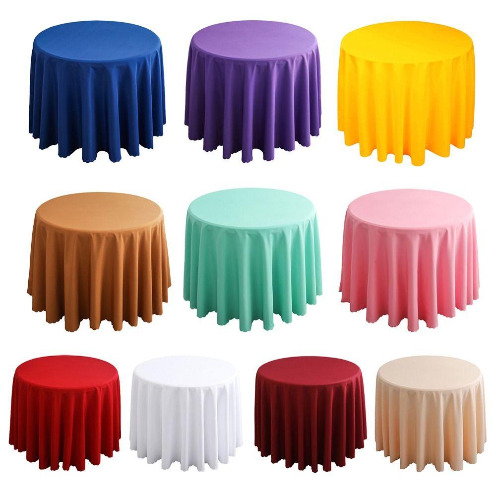 Home Decor Banquet Solid Color Table Covers Table Cloth Overlay Round Tablecloth
