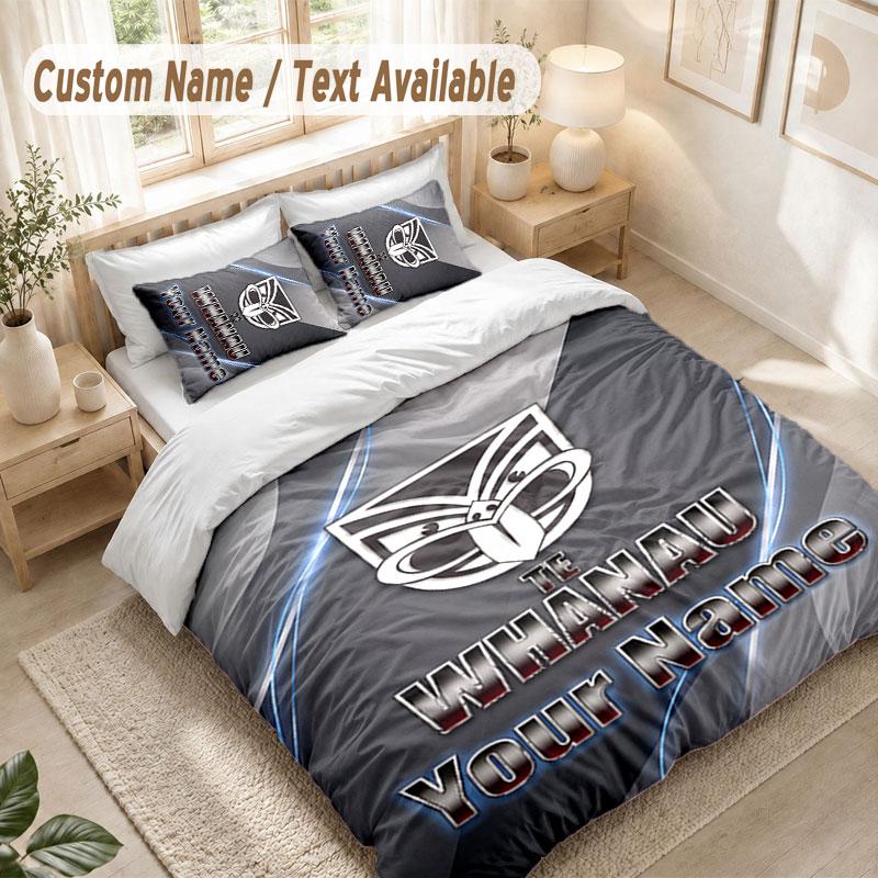 Custom Name Bedding Set 3 PiecesWigan Warriors Print Duvet Cover + 2 Pillowcases Soft Bed Decor