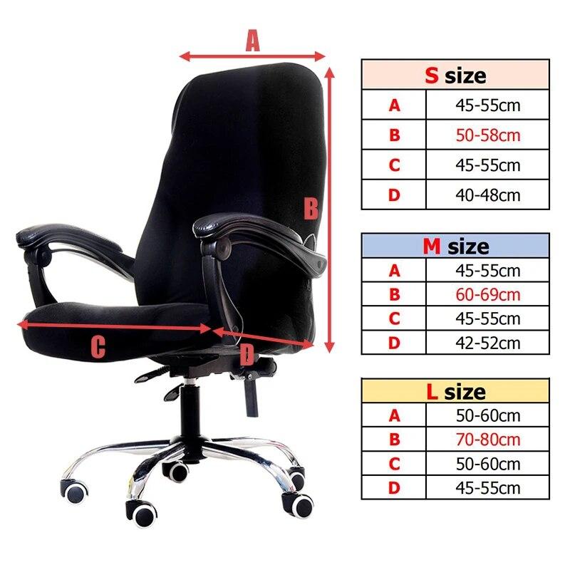 Solid Color Office Chair Cover Elastic Printed Rotating Armrest Lifting Computer Seat Covers Anti-dirty Decor Chair Protectors
