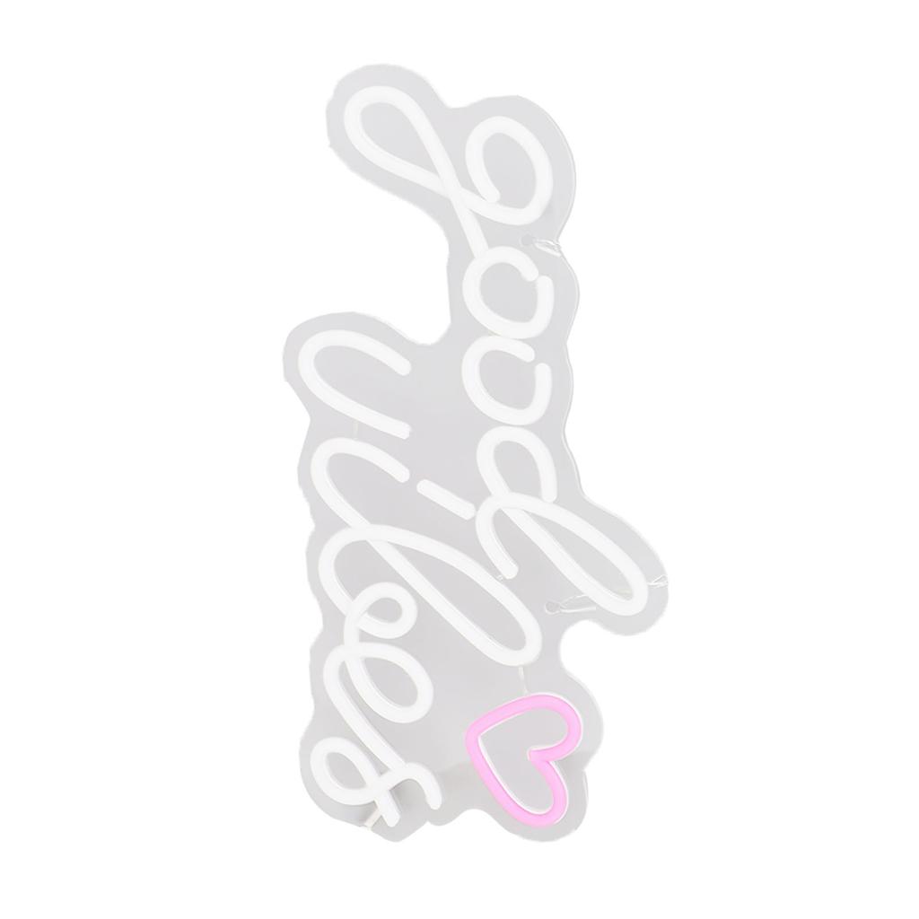 Neon Sign Good Vibes LED Light Acrylic USB Powered Wall Hang Neon Wall Decor for Bar Party Wedding